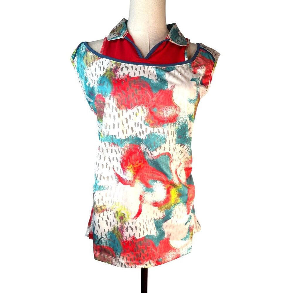 2/$30 NWT SwingDish Small Sleeveless Golf Shirt UV Protection Breathable